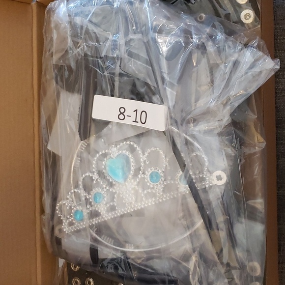 Liitrish Zombie Prom Queen Costume Dress Crown Sash Rose Bracelet Size M 8-10yrs - Picture 4 of 8